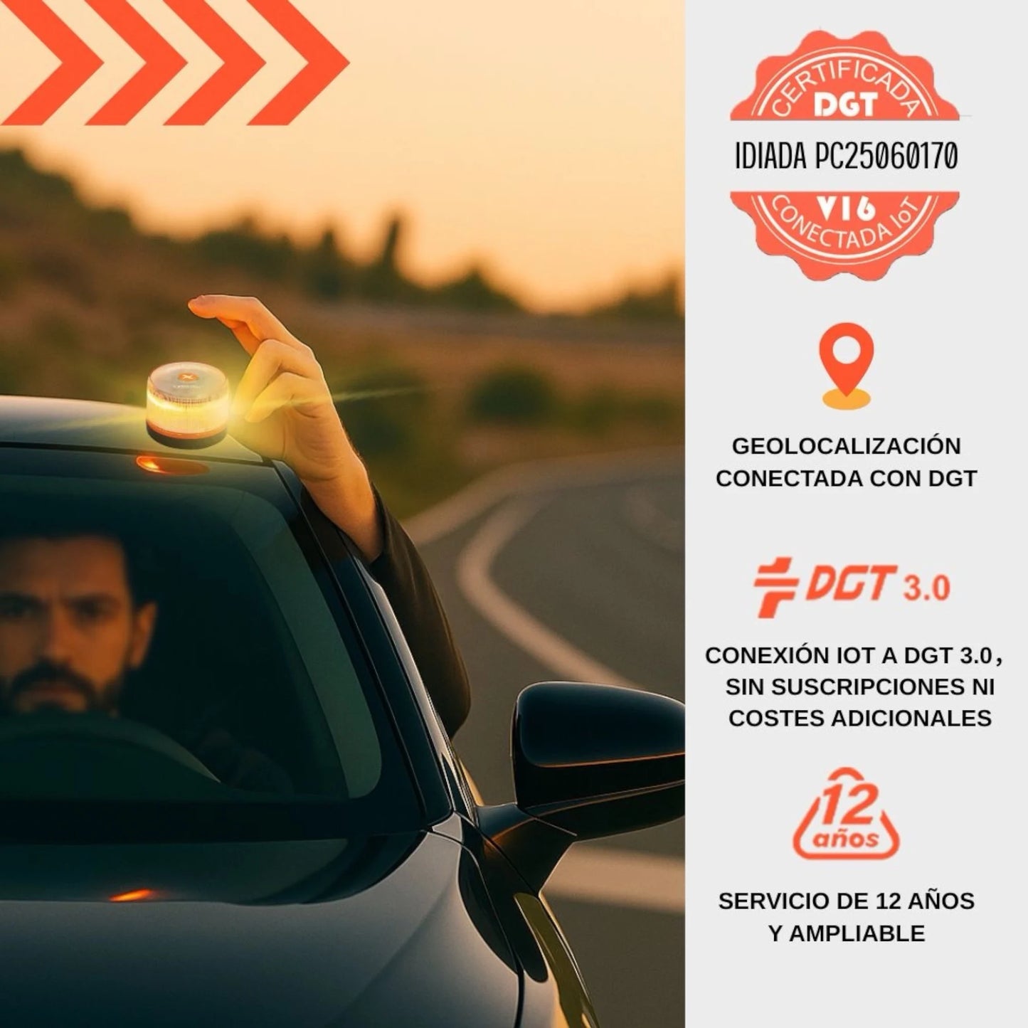 Luz de Emergencia V16 Versión 2026 – Homologada por la DGT