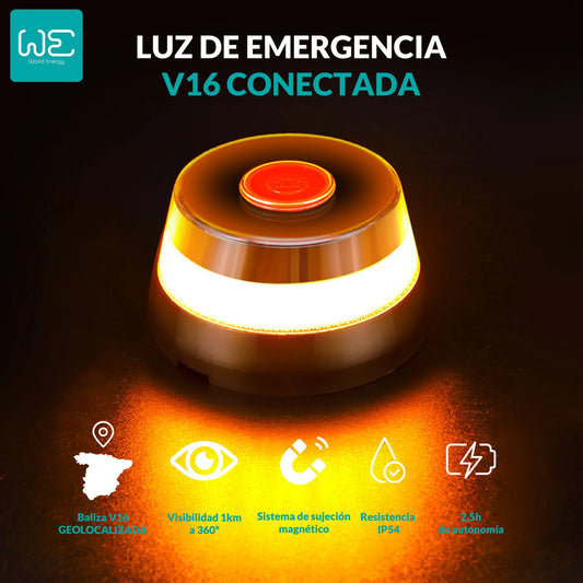 Dispositivo de Emergencia V16 Homologado con Tecnología LED 360°