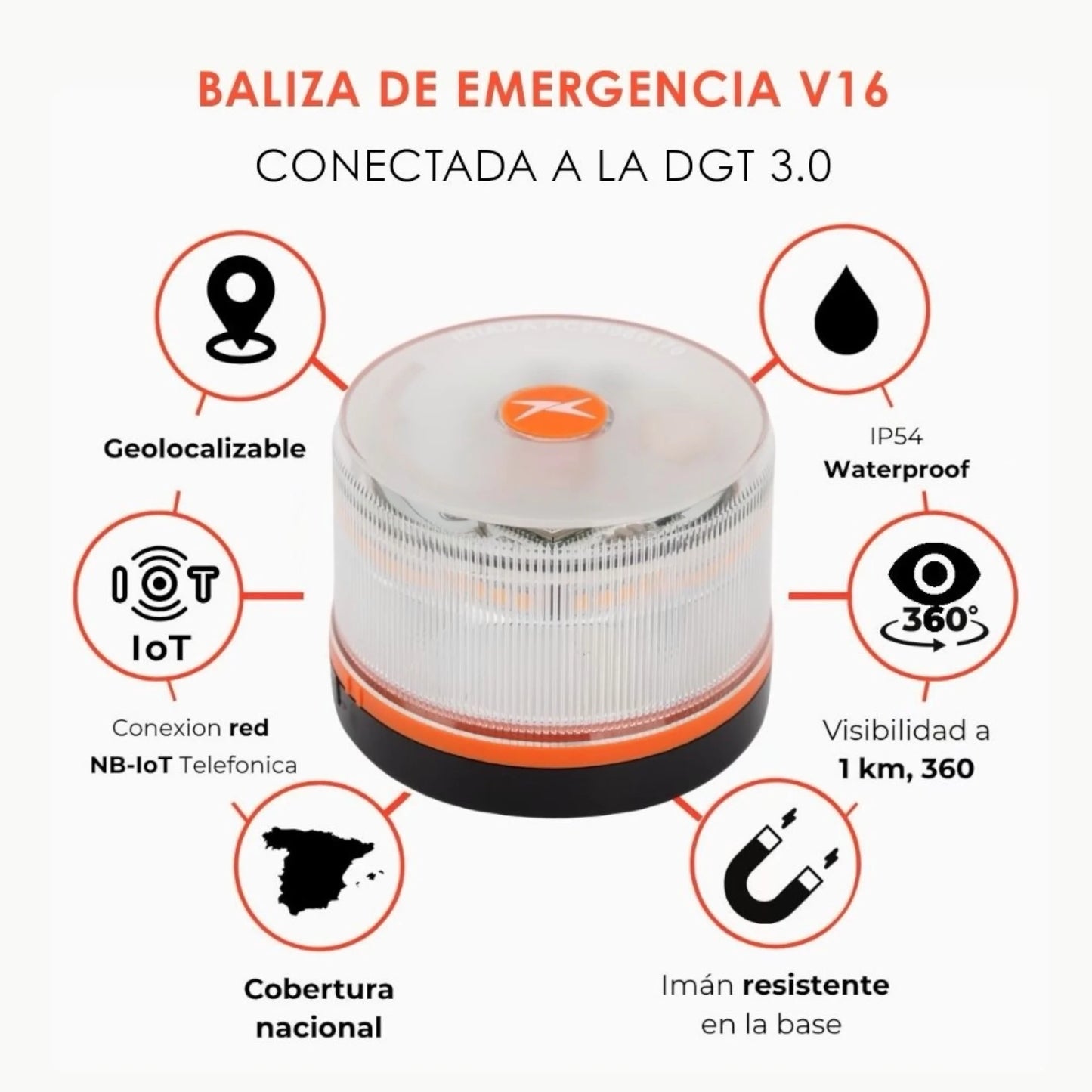 Luz de Emergencia V16 Versión 2026 – Homologada por la DGT